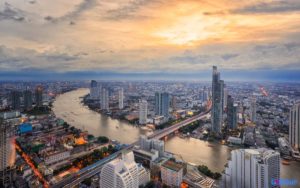 Река Чапхрайя в Бангкоке - вид сверху